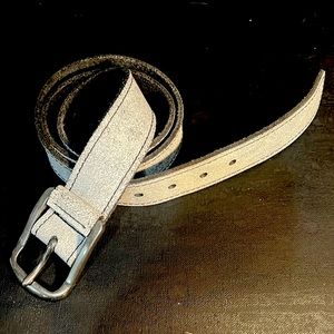 White Suede Leather Belt 38 / 40